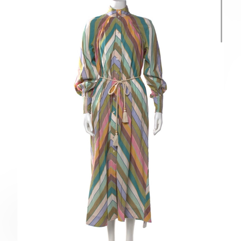 Alemais Chevron Long Sleeve Dress - Multicolor
